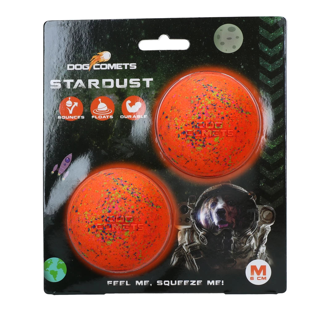 Dog Comets Stardust Orange M (2 Bälle-Set)