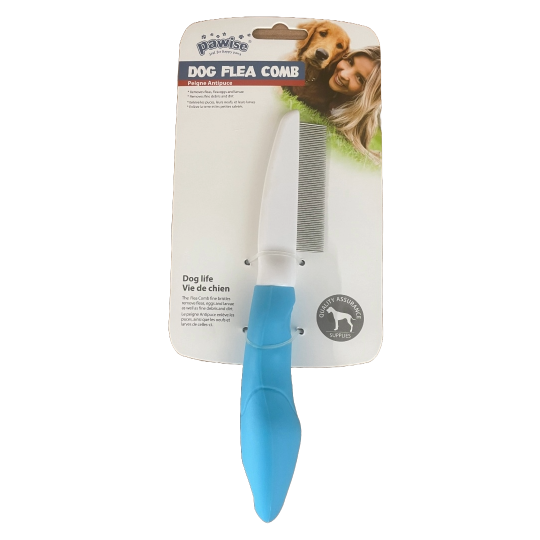 Flohkamm mit Griff hellblau