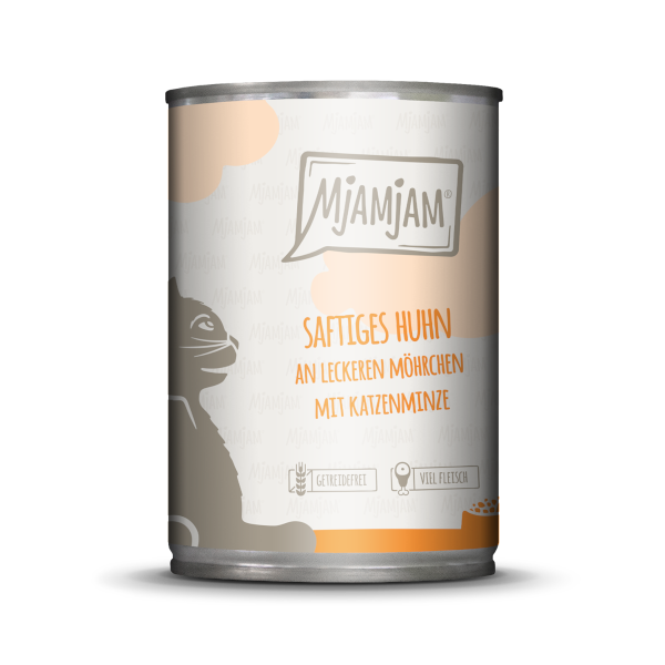 Mjamjam Katze saftiges Huhn mit Möhrchen 400g