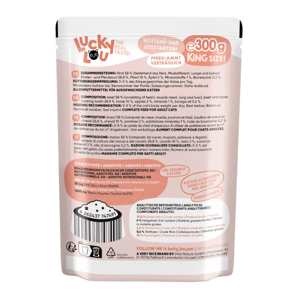 Lucky Lou Lifestage Sensitiv Rind & Pferd 300g