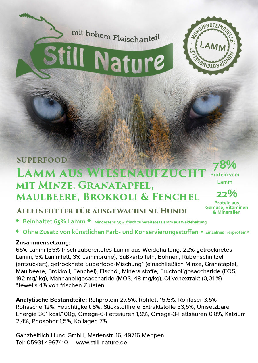 Still Nature | 65% Lamm aus Wiesenaufzucht mit Superfoods