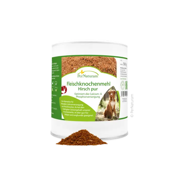 Fleischknochenmehl Hirsch pur 500g