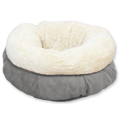 Katzen-Kuschel-Donut grau