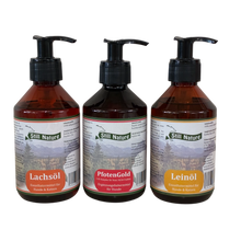 Öl Bundle Lachsöl, Leinöl, PfotenGold je 250 ml