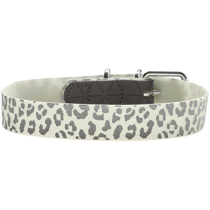 Halsband Convenience Reflect Glow S-M (45), weiß Leopardenmuster
