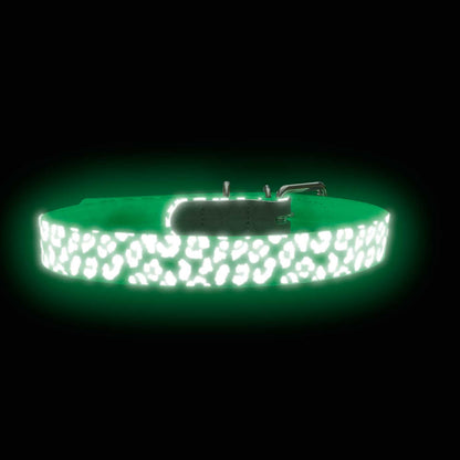 Halsband Convenience Reflect Glow S-M (45), weiß Leopardenmuster