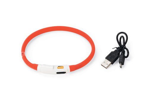 Silicon Leuchthalsband rot 20-35cm