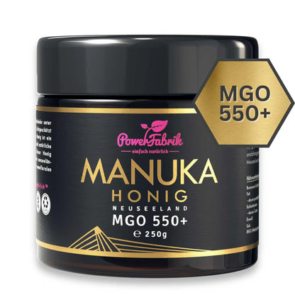Manuka Honig 250+/550+ MGO aus Neuseeland im Glas 250g