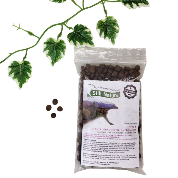 Still Nature | Mini Puppy Pute mit Ente, Süßkartoffel, Dill und Kamille