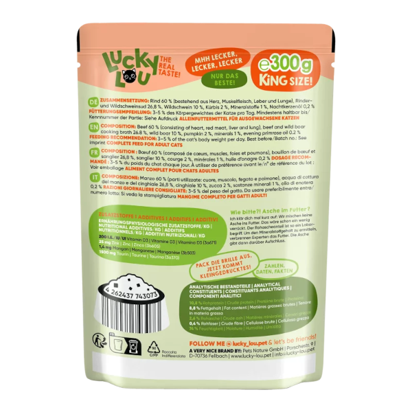Lucky Lou Lifestage Rind & Wildschwein 125g
