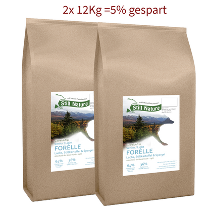 Still Nature | Forelle und Lachs mit Süßkartoffel und Spargel | Senior / Light