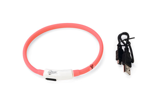 Silikon Leuchthalsband pink 20-35cm